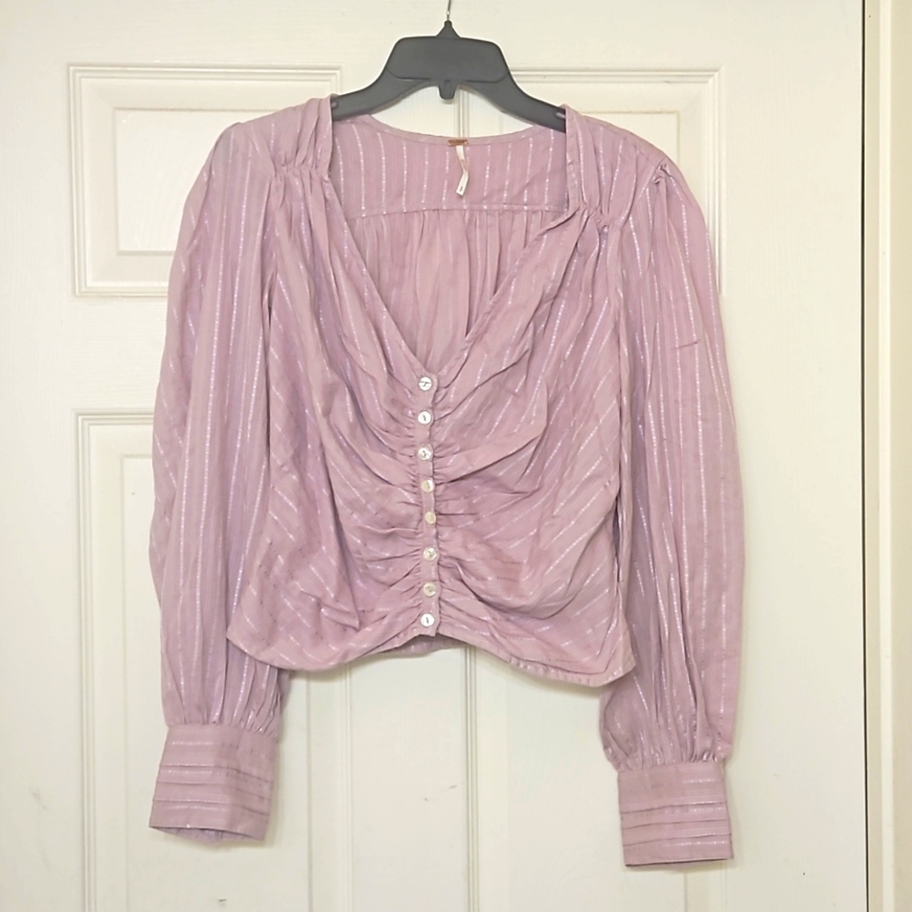 🌸Free People Tops | Free People Ruffle Blouse Lila | Color: Purple |💮